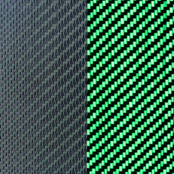 3.1mm Glow in the Dark Carbon Fiber/Fiberglass Hybrid Sheet with Semi-Gloss Finish