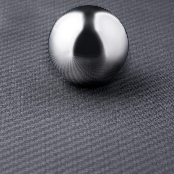 6k 2x2 Twill weave carbon fiber - with ball to show non-reflectiveness of matte finish